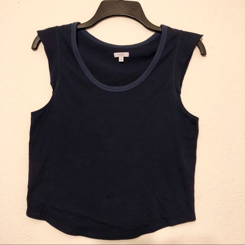 Tavik + cutoff tank in navy blue
